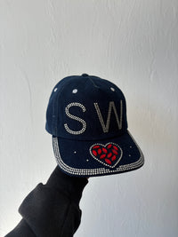 New Saintwoods rhinestone denim souvenir trucker cap