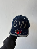 New Saintwoods rhinestone denim souvenir trucker cap