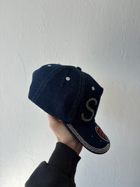 New Saintwoods rhinestone denim souvenir trucker cap