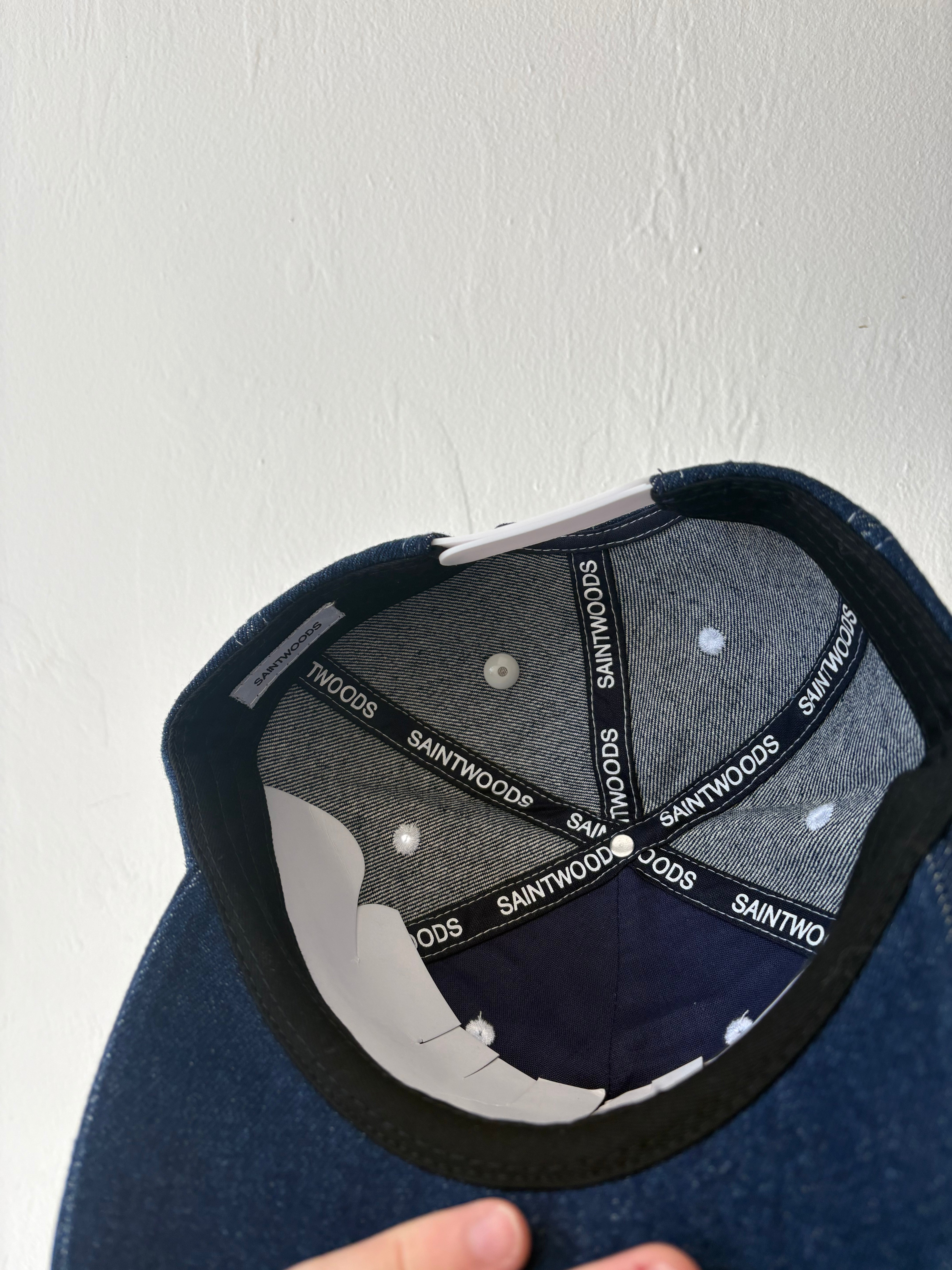 New Saintwoods rhinestone denim souvenir trucker cap