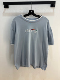 Dime baby blue logo ringer tee - size XL