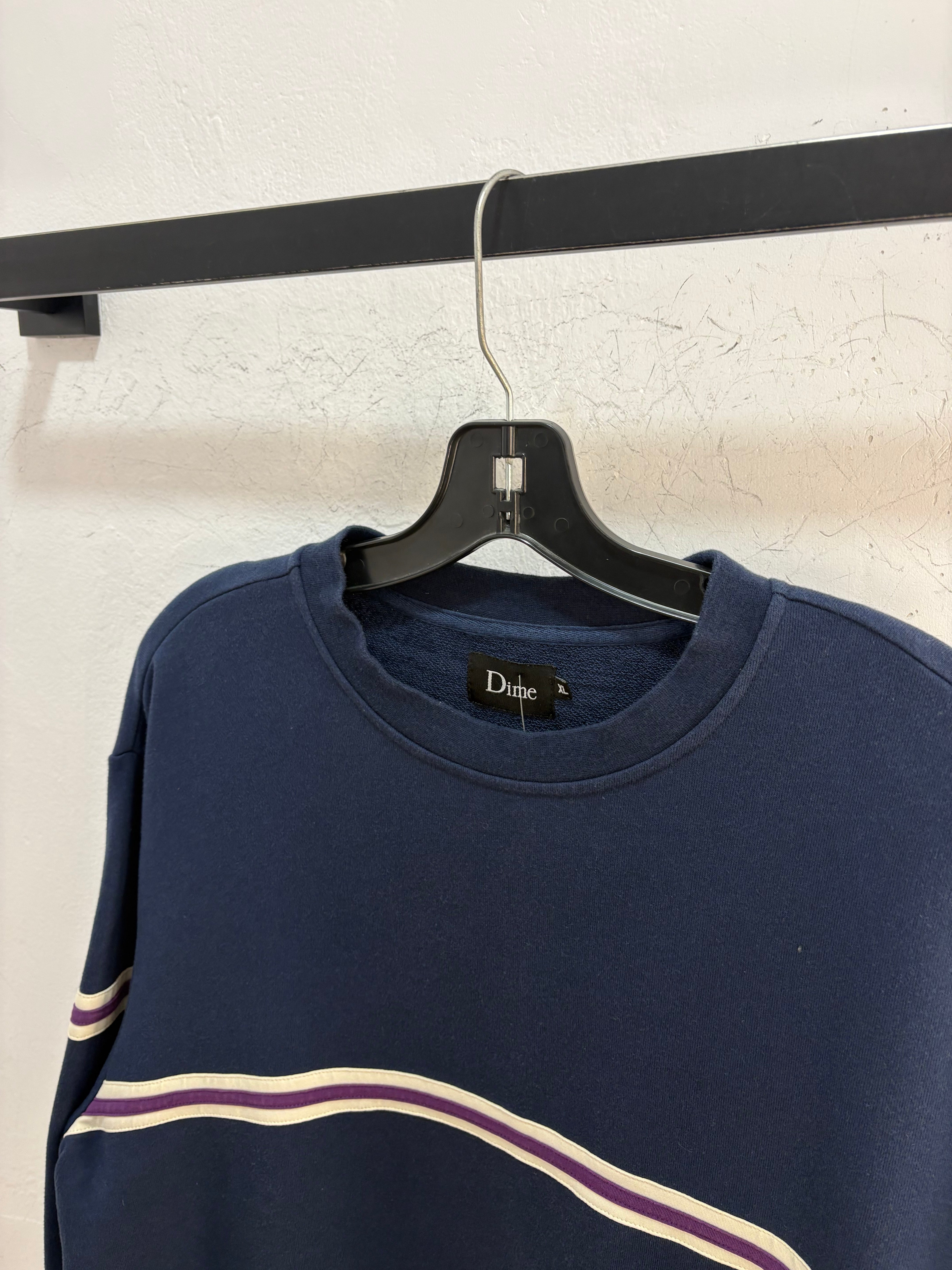 Dime Navy stripe crewneck - size XL