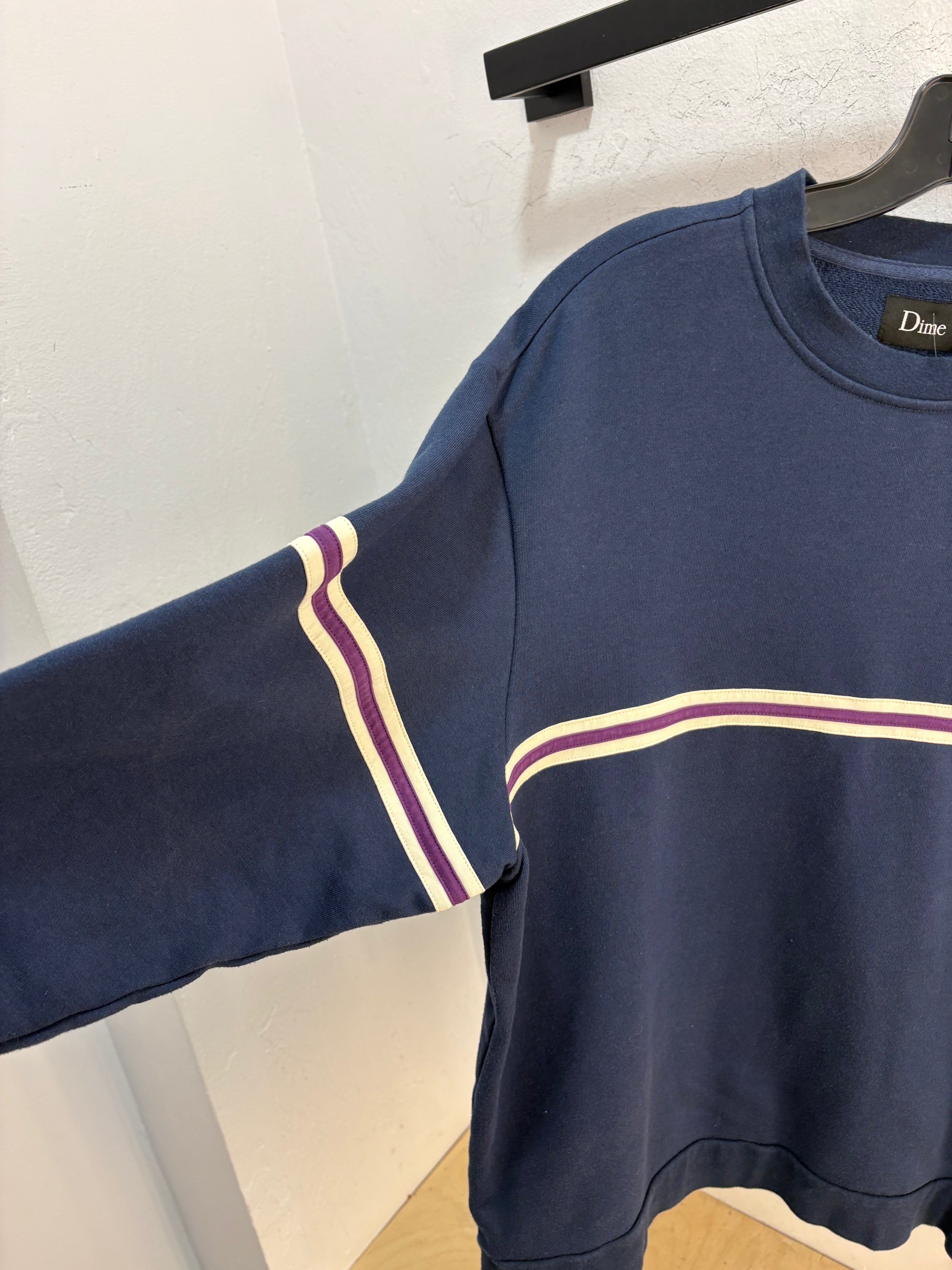 Dime Navy stripe crewneck - size XL
