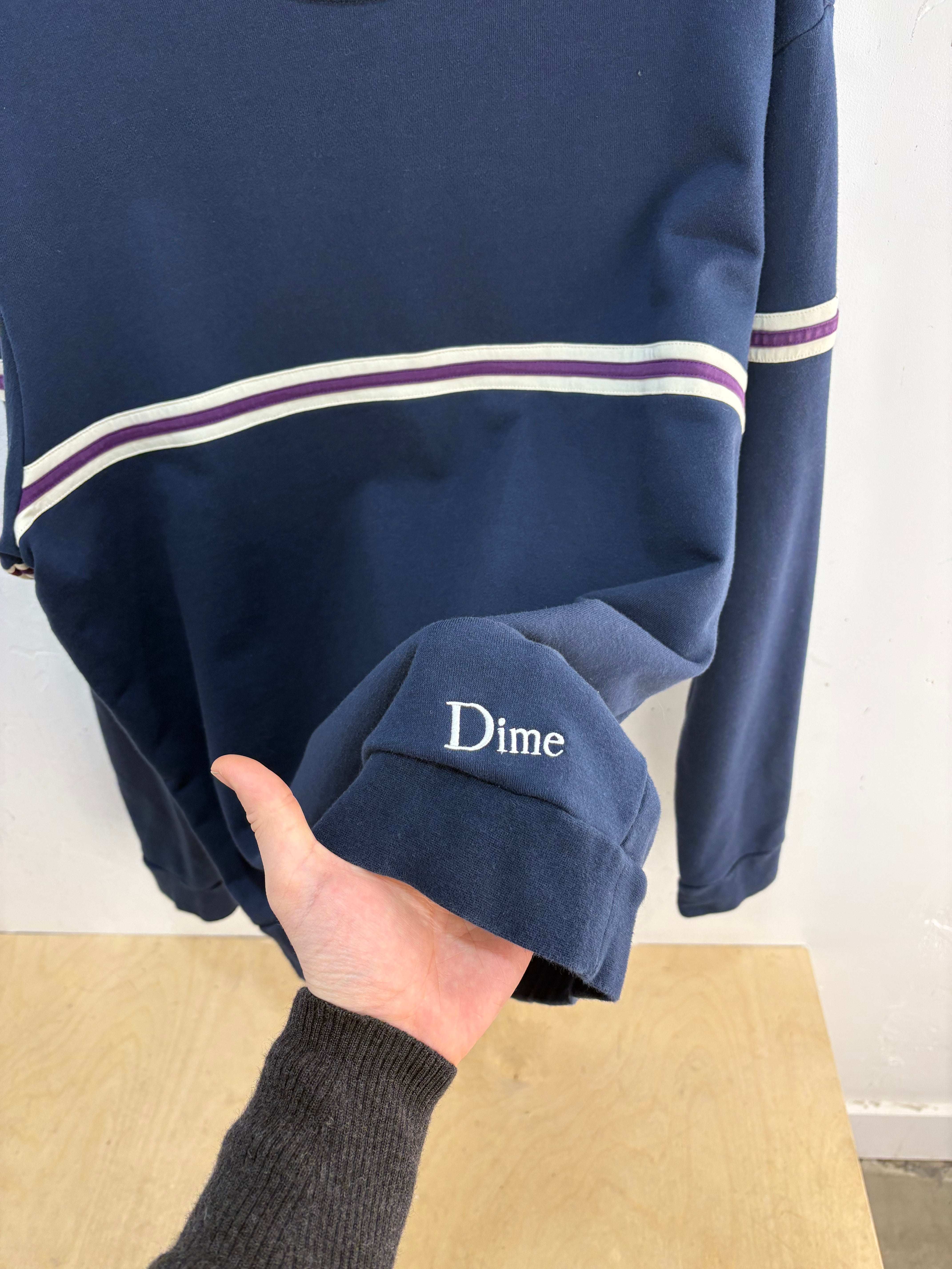 Dime Navy stripe crewneck - size XL