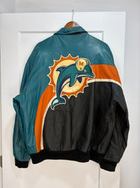 Jeff Hamilton Miami dolphins leather jacket - size XL