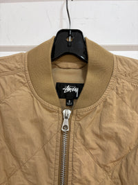 Stussy tan quilted bomber light jacket - size S