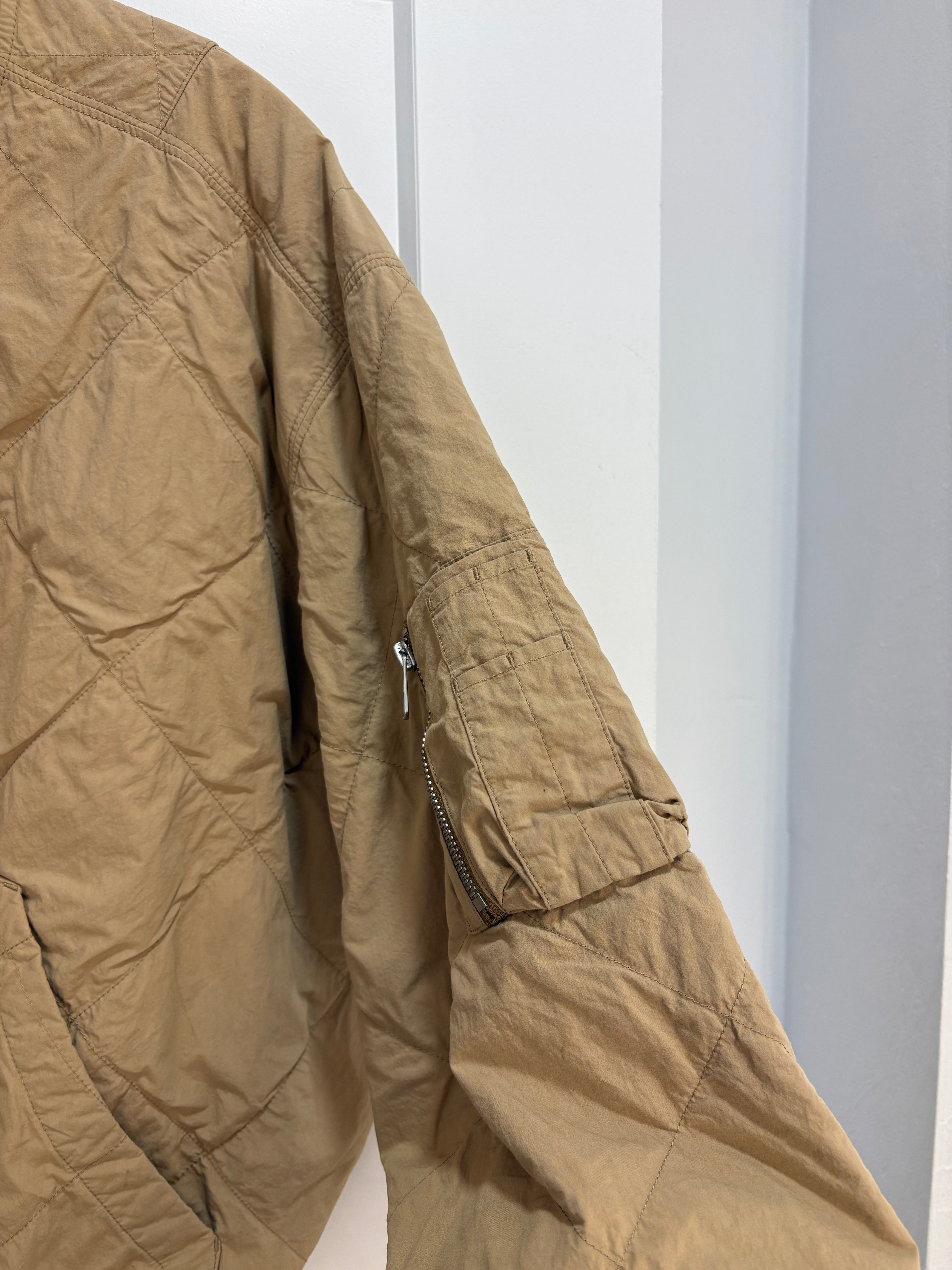 Stussy tan quilted bomber light jacket - size S