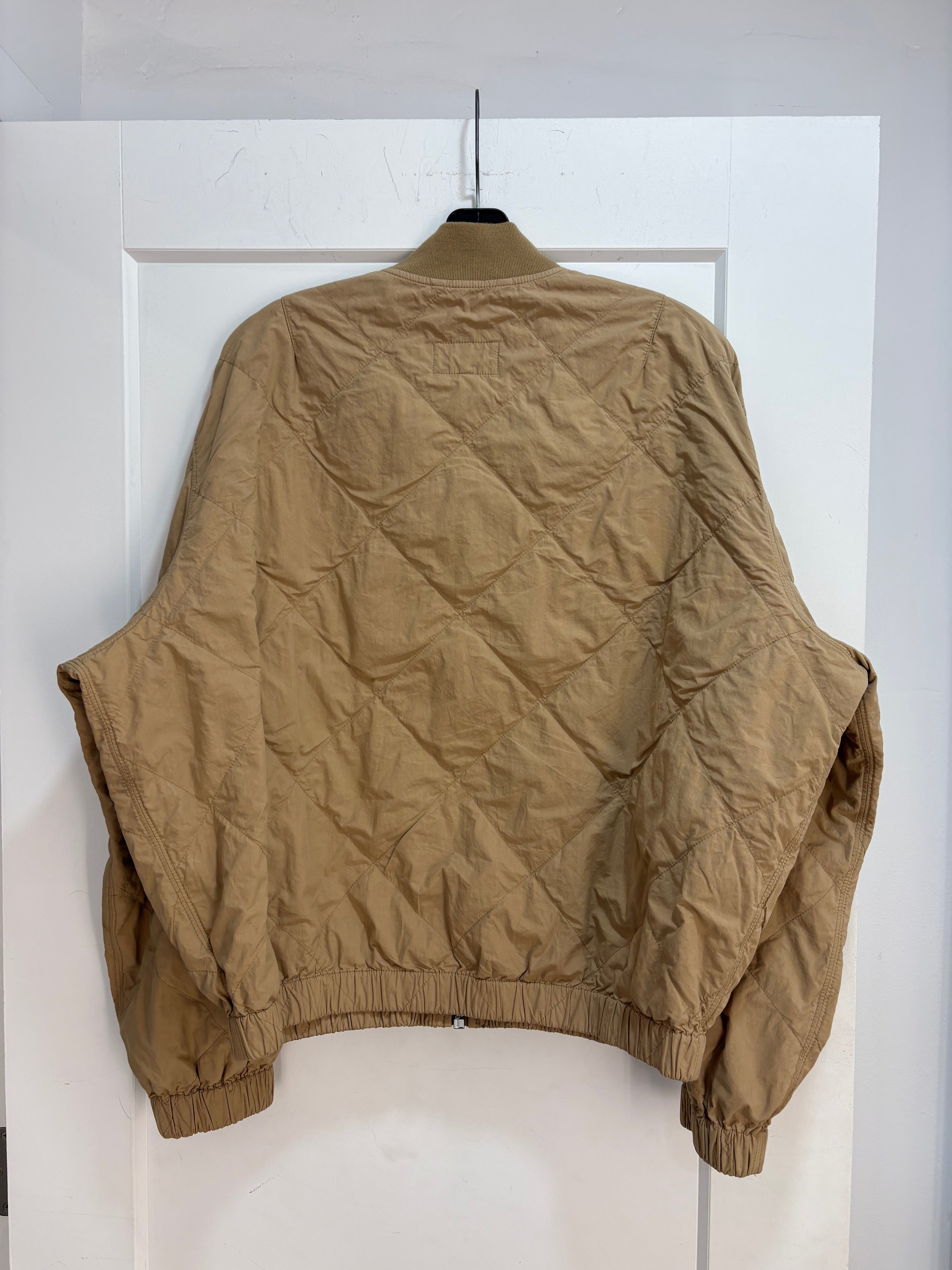 Stussy tan quilted bomber light jacket - size S