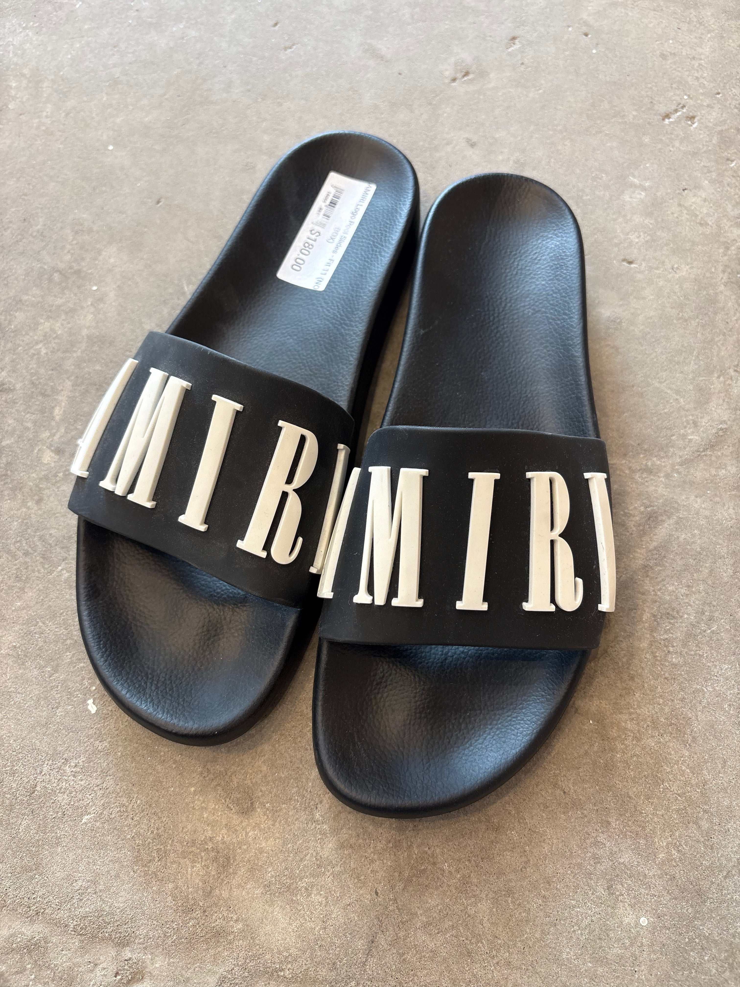 Amiri logo pool slides - size 11