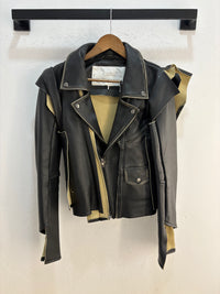 H&M x Maison Margiela deconstructed leather jacket - size XXS womens