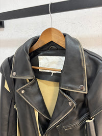 H&M x Maison Margiela deconstructed leather jacket - size XXS womens