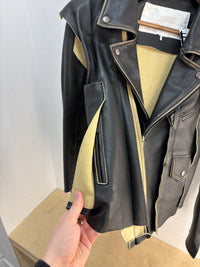 H&M x Maison Margiela deconstructed leather jacket - size XXS womens