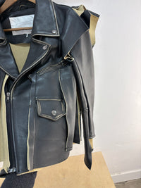H&M x Maison Margiela deconstructed leather jacket - size XXS womens