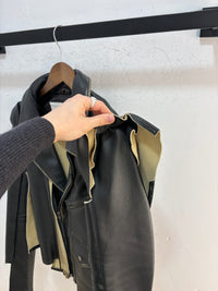 H&M x Maison Margiela deconstructed leather jacket - size XXS womens