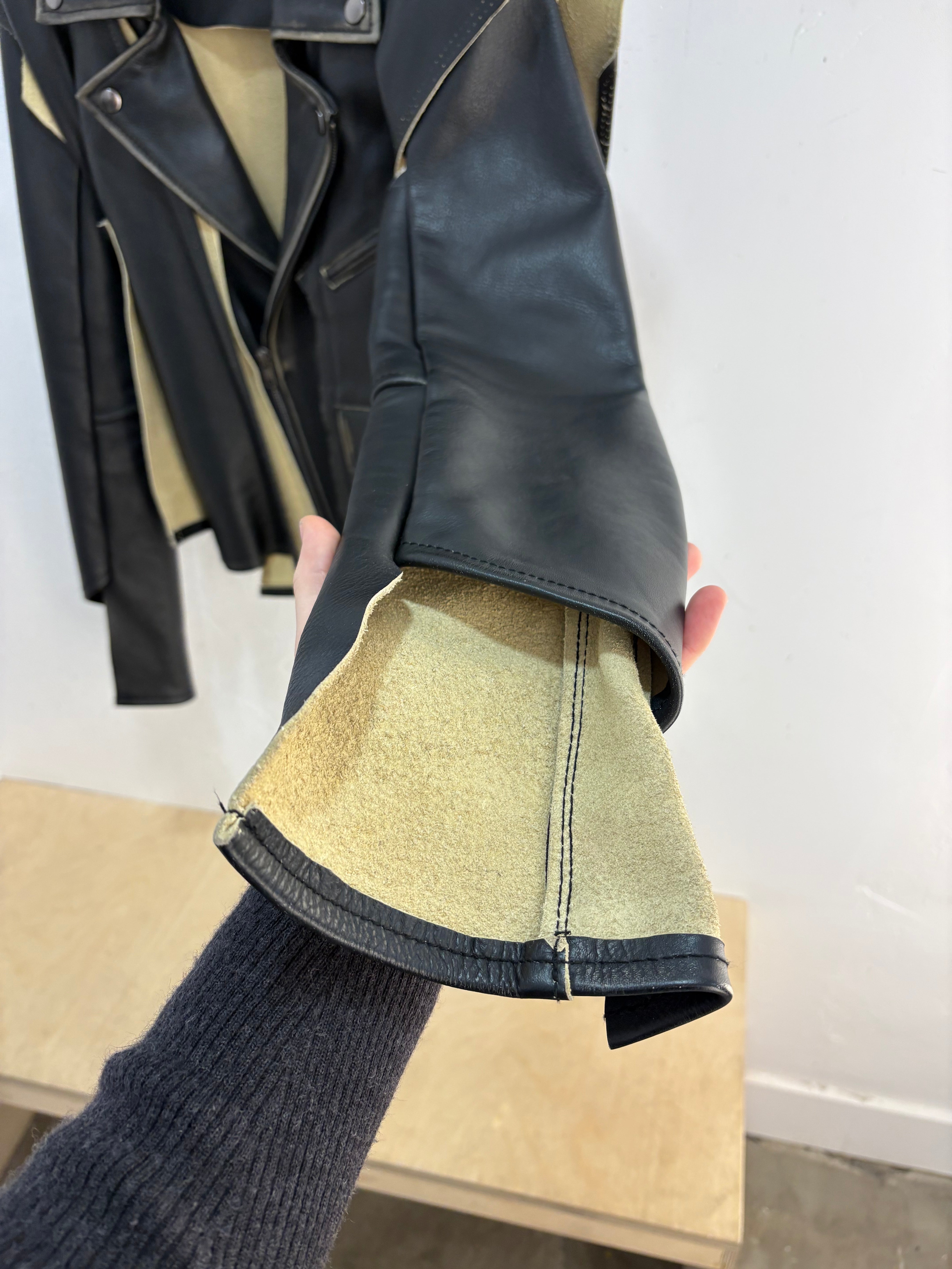 H&M x Maison Margiela deconstructed leather jacket - size XXS womens