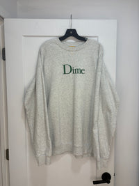 Dime grey/green logo crewneck - size XXL