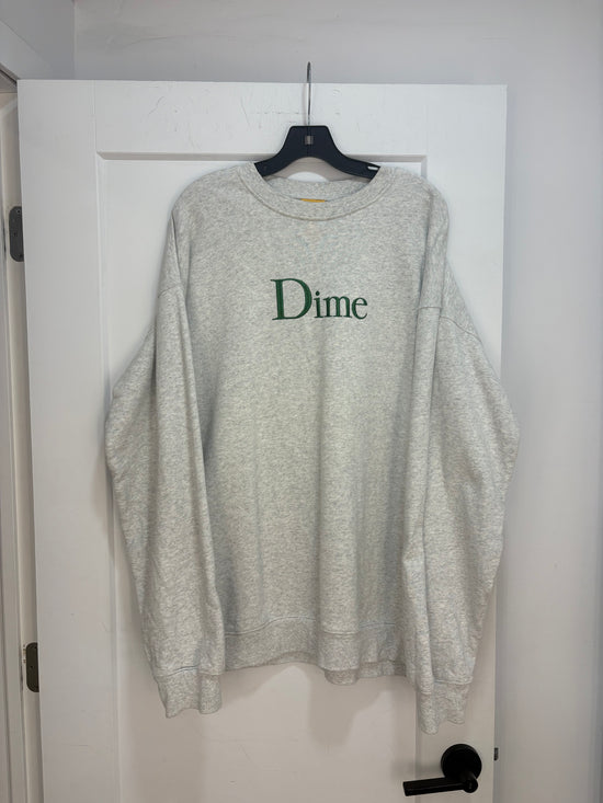 Dime grey/green logo crewneck - size XXL