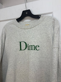 Dime grey/green logo crewneck - size XXL