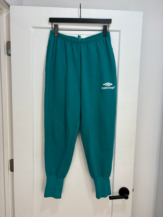 Balenciaga green logo sweatpants - size S