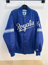 90s Starter KC Royals satin bomber jacket - size XXL