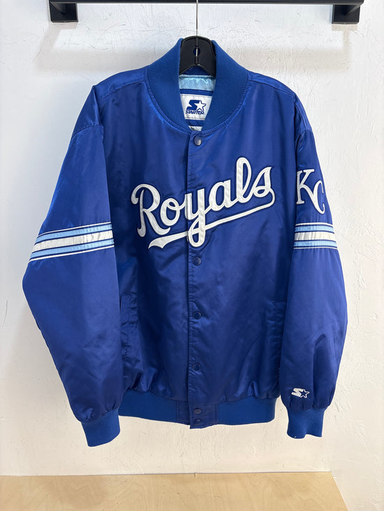 90s Starter KC Royals satin bomber jacket - size XXL