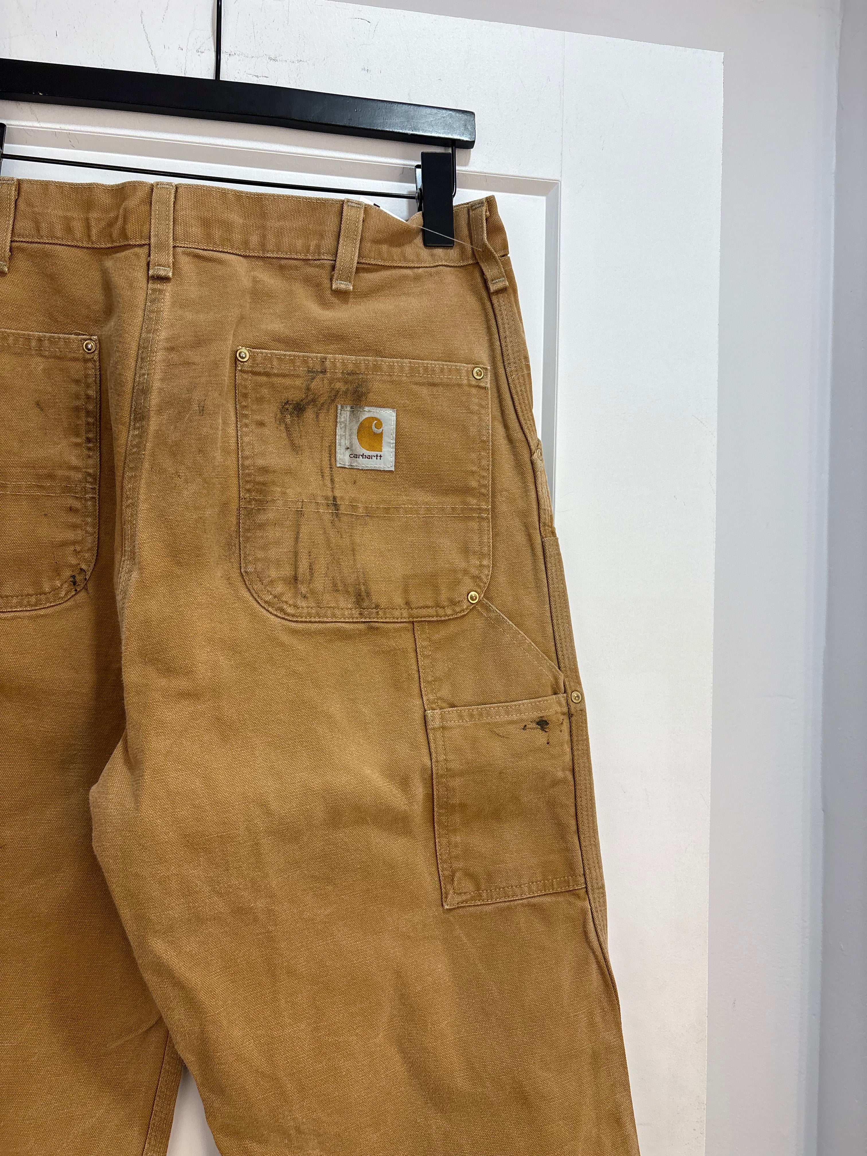 90s Carhartt tan double knee pants - size 36