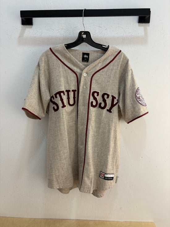 Stussy tan baseball jersey - size L