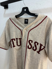 Stussy tan baseball jersey - size L