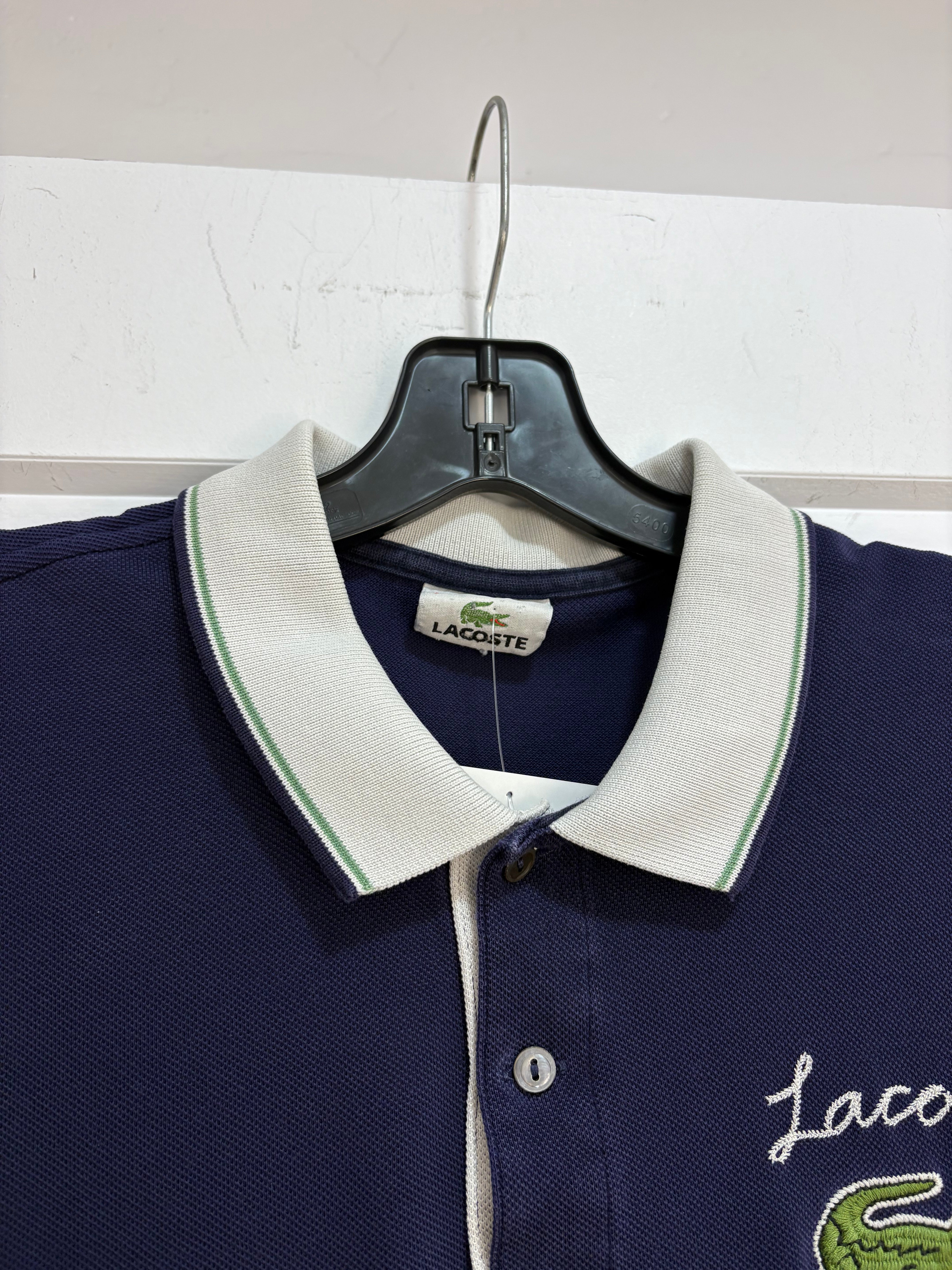Lacoste Navy big alligator polo - size L