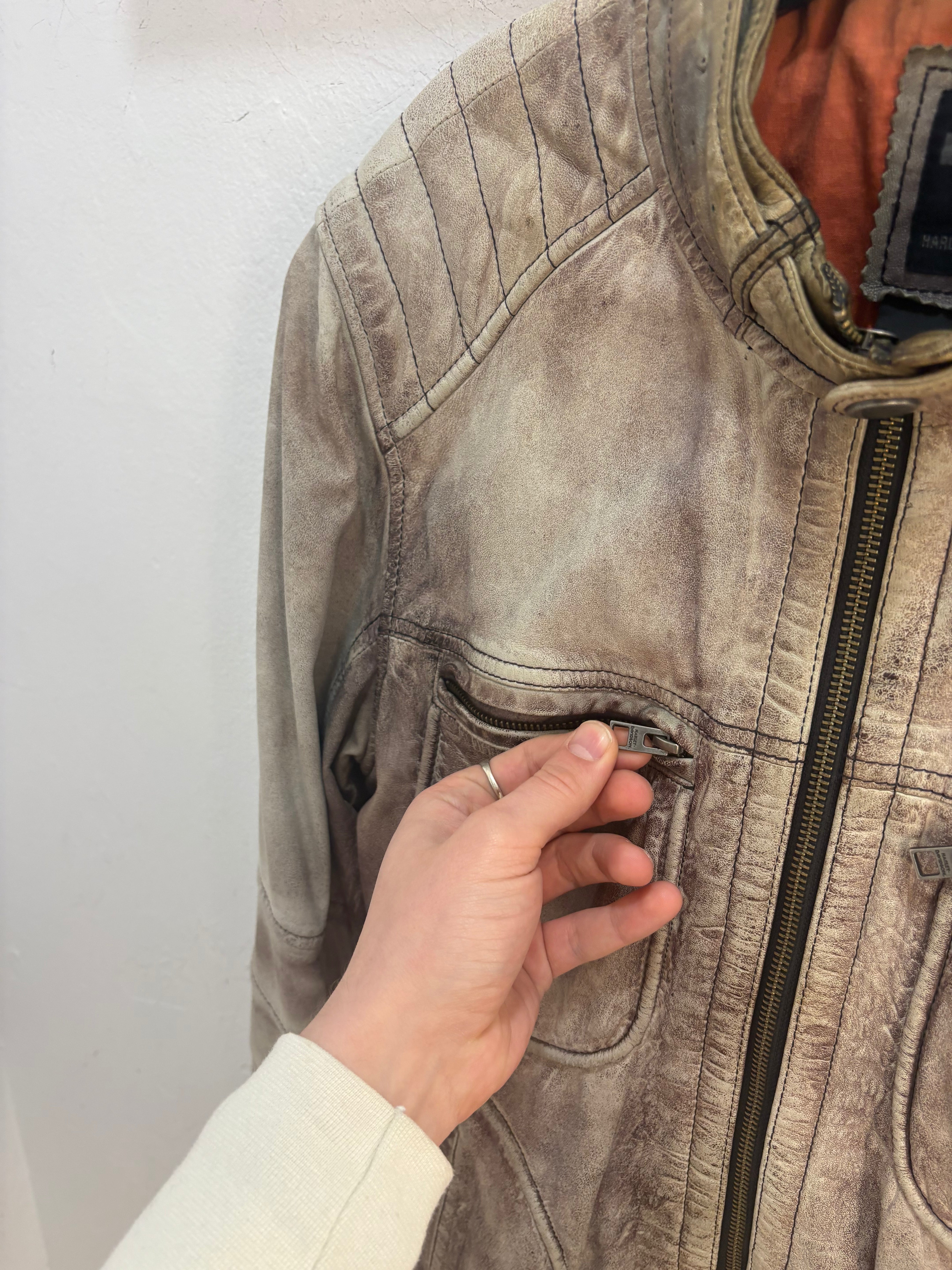 Harley Davidson patina leather jacket - size M