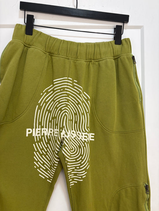 Pierre Bassene green fingerprint sweatpants - size XL