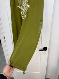 Pierre Bassene green fingerprint sweatpants - size XL