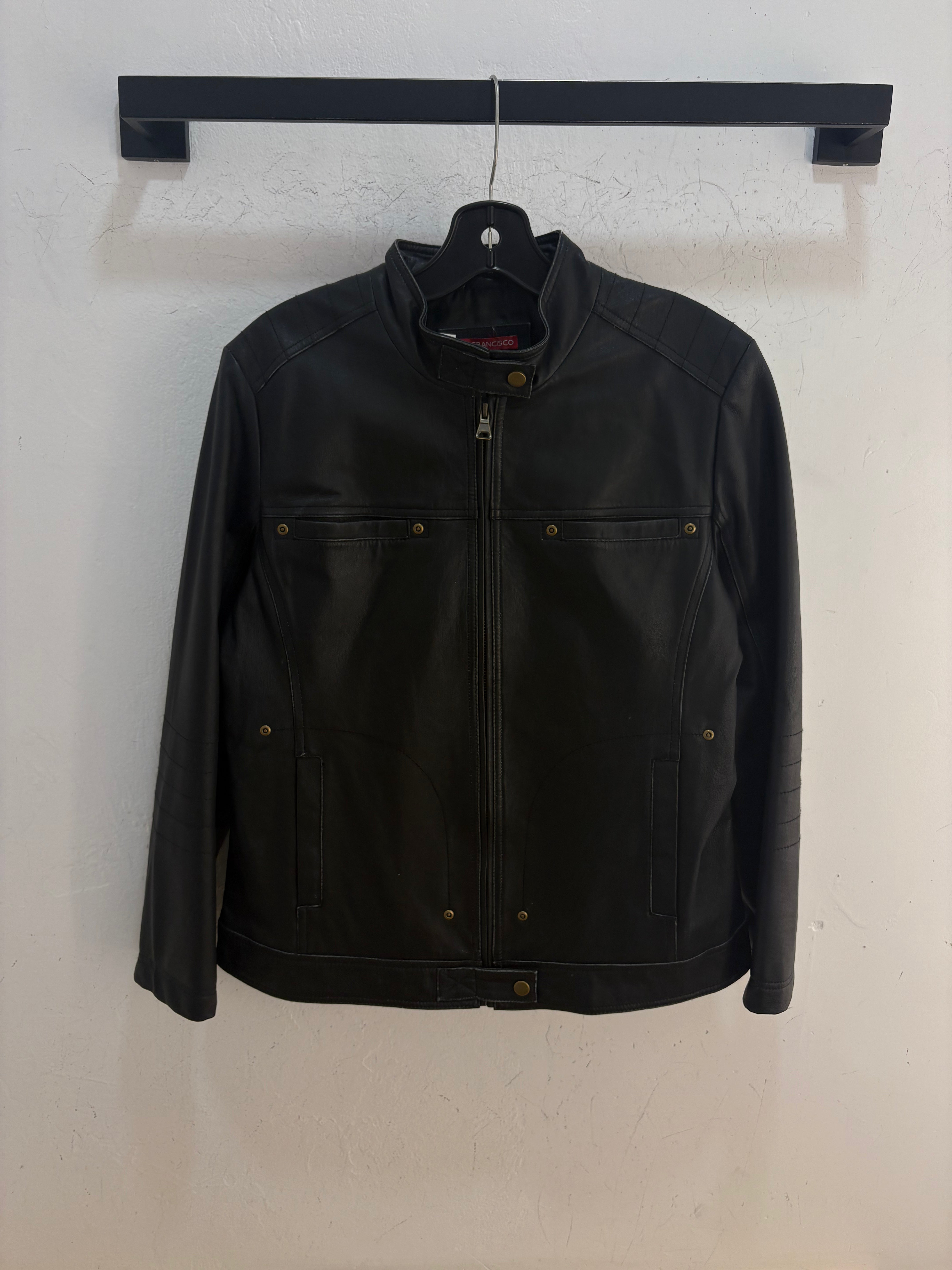 Y2k San Fransisco leather biker jacket - size L