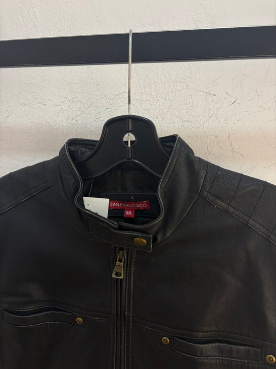 Y2k San Fransisco leather biker jacket - size L