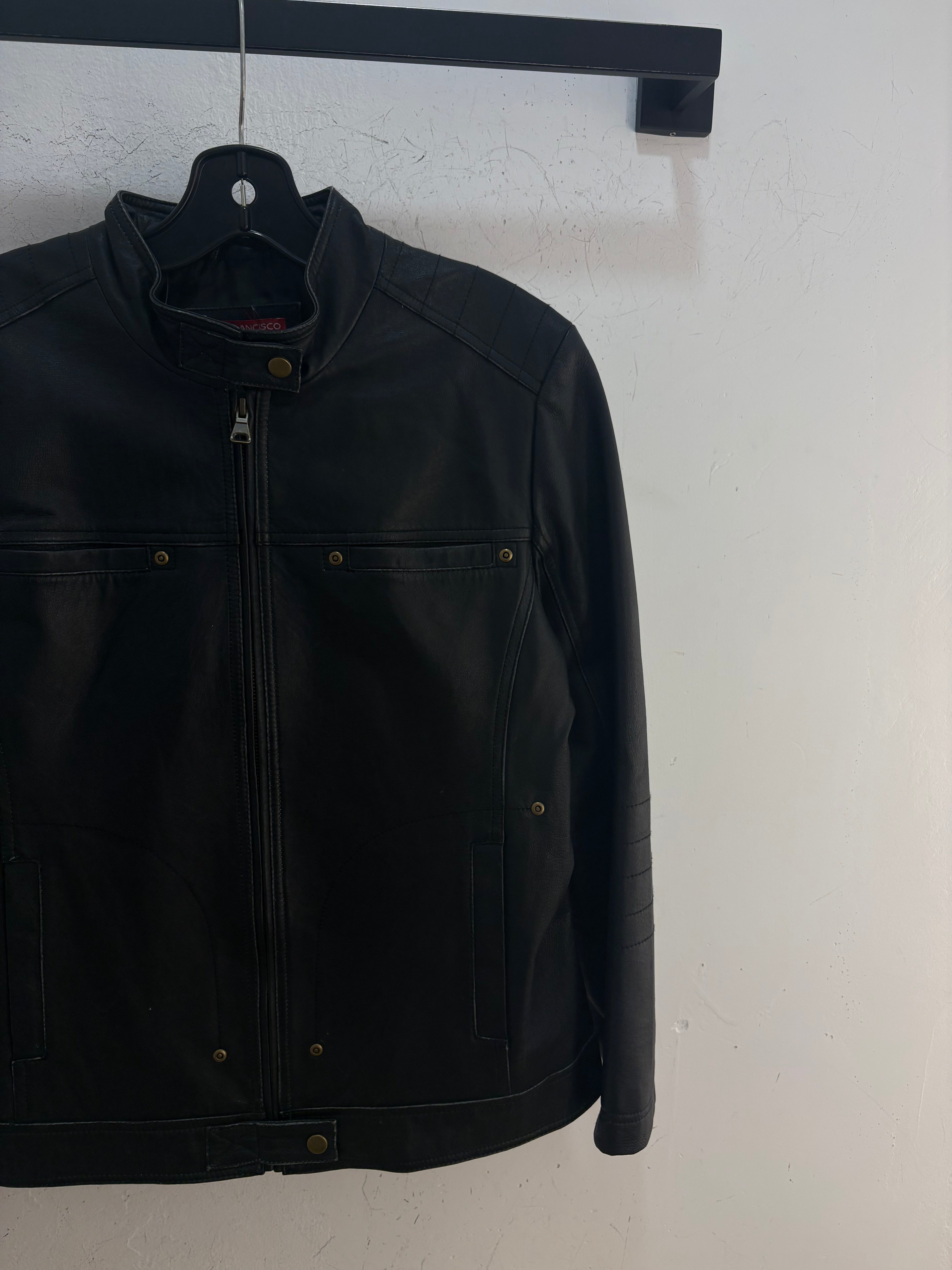 Y2k San Fransisco leather biker jacket - size L