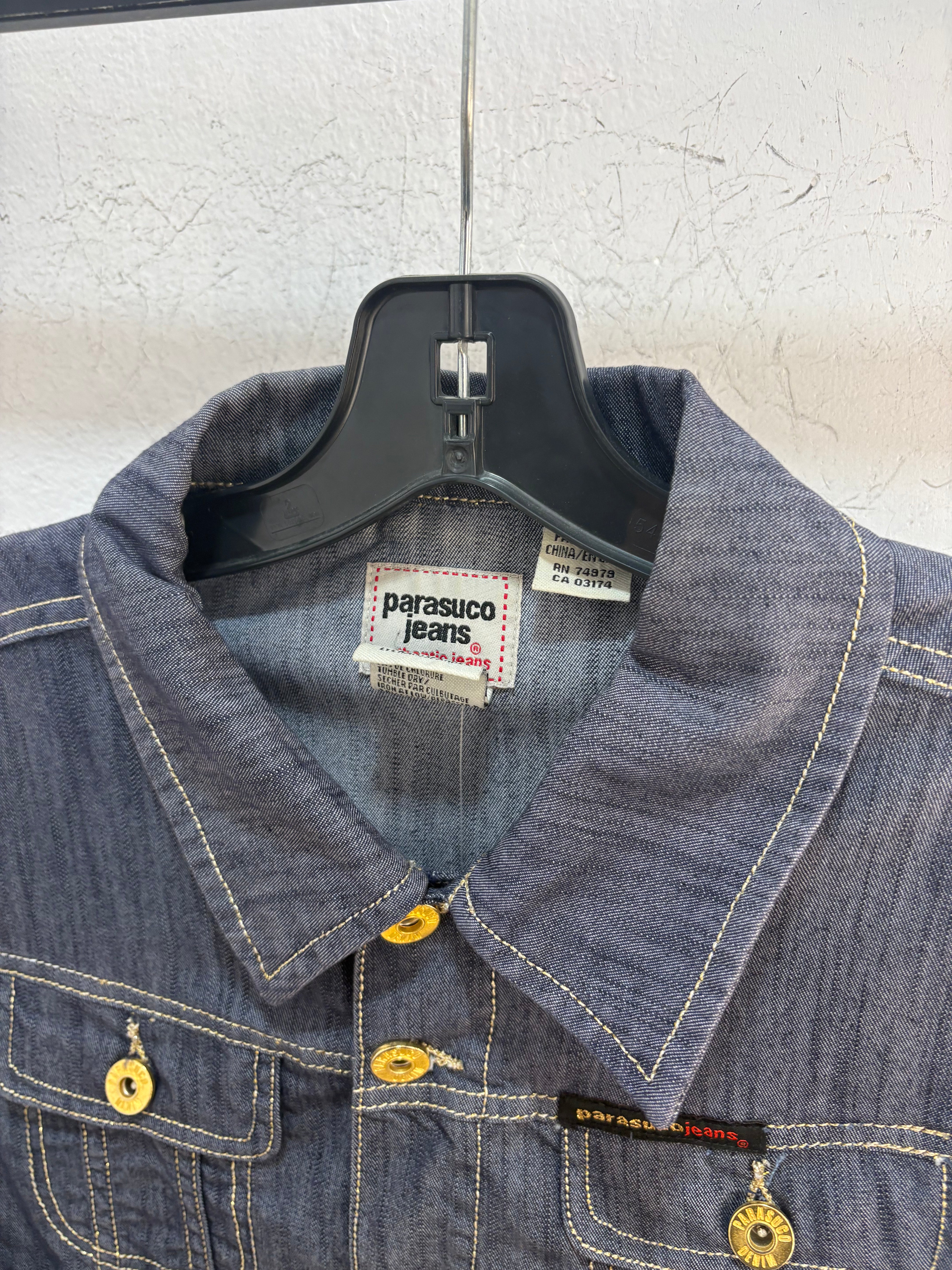Y2k parasuco denim jacket - size L womens