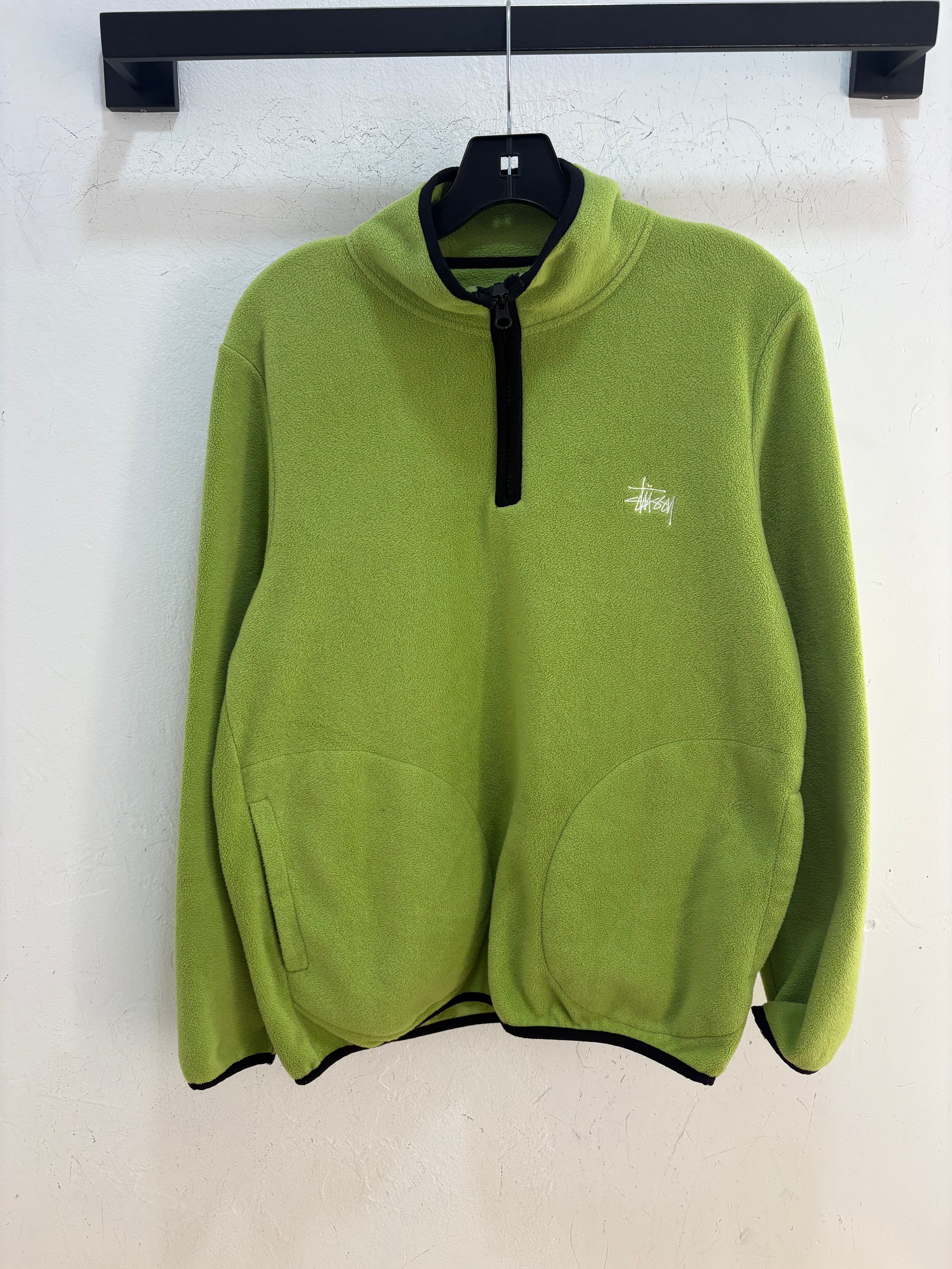 Stussy green 1/4 zip fleece - size S