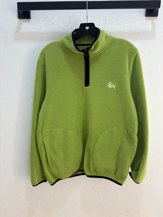 Stussy green 1/4 zip fleece - size S