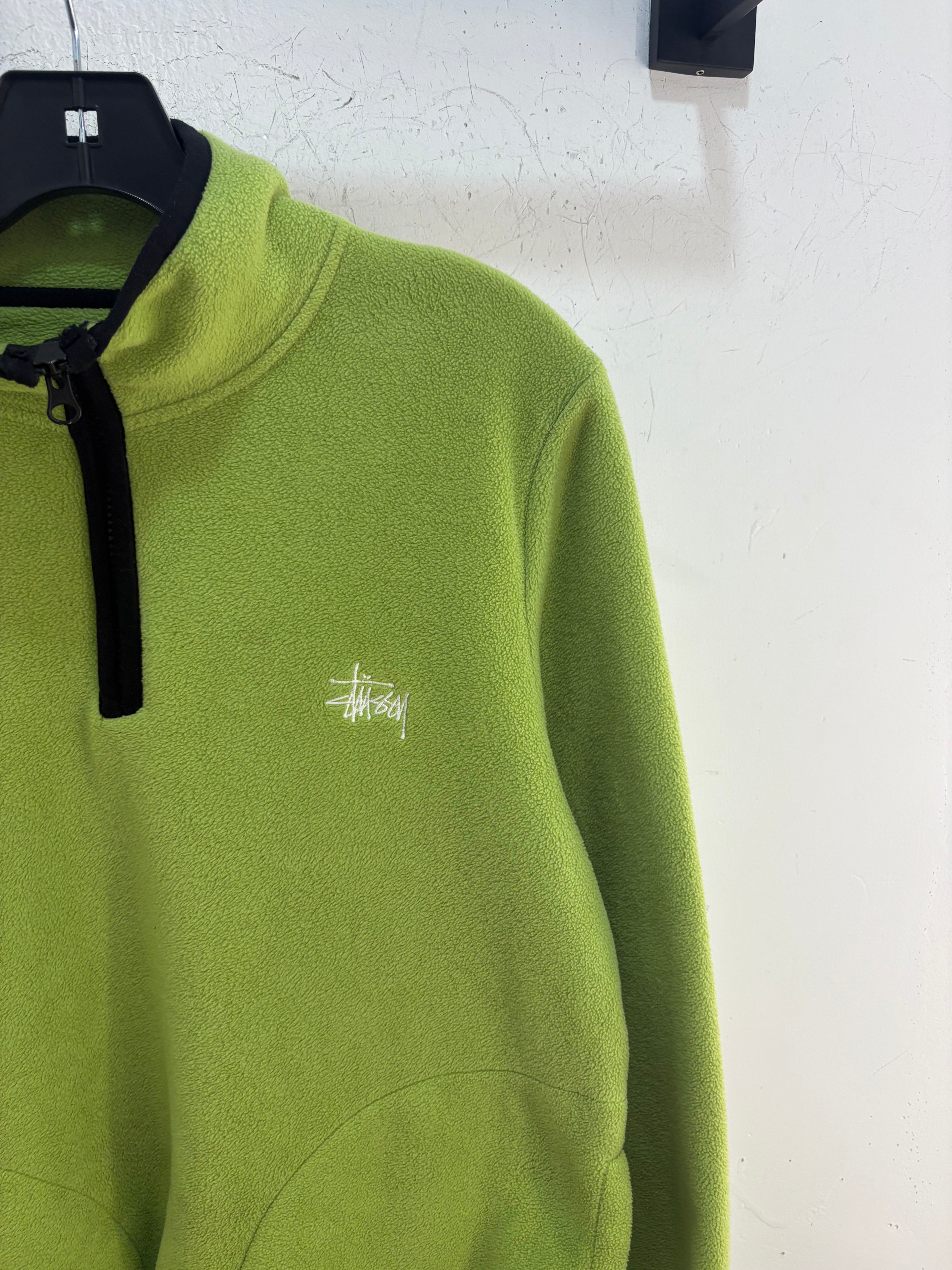 Stussy green 1/4 zip fleece - size S