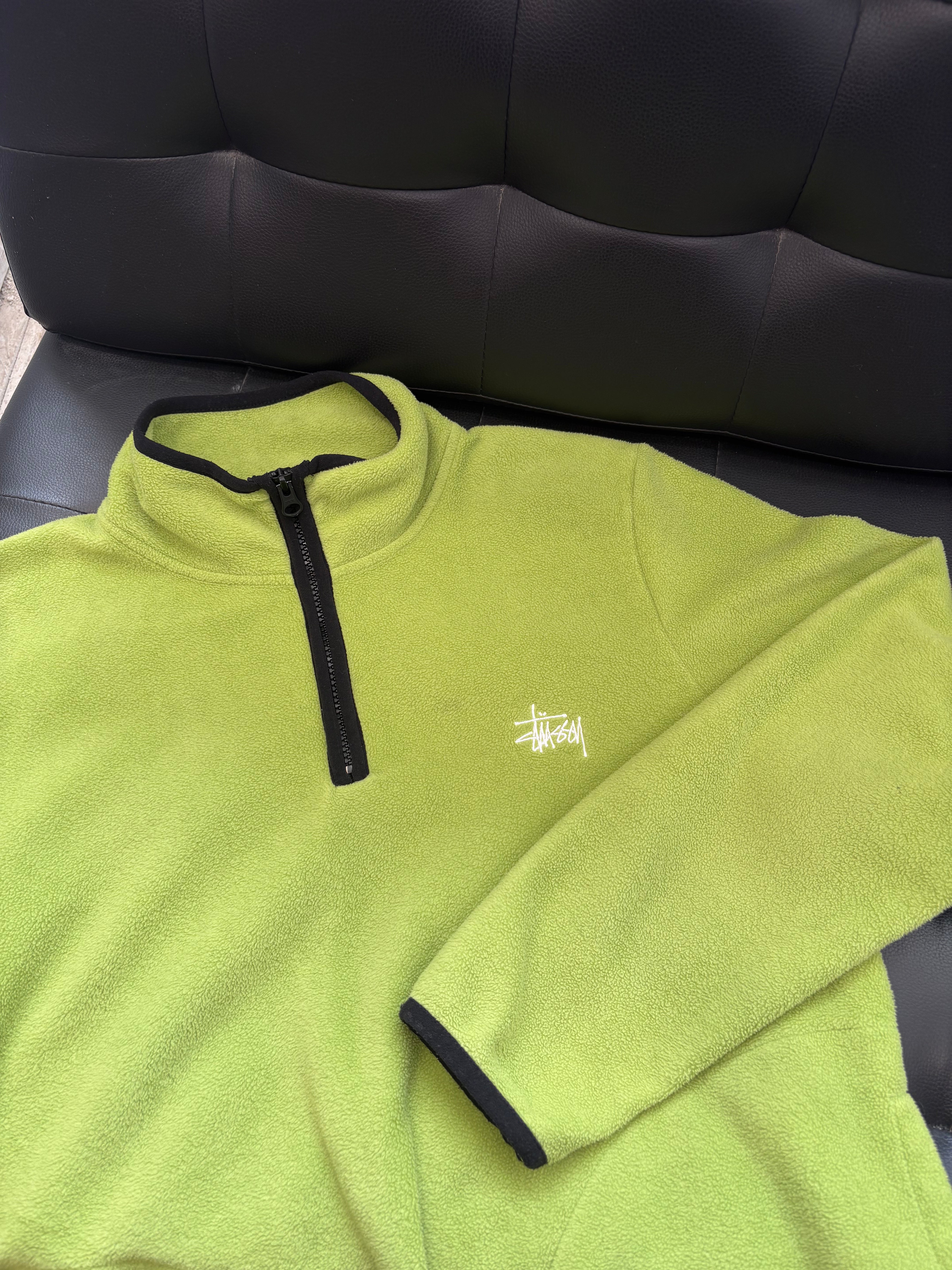 Stussy green 1/4 zip fleece - size S
