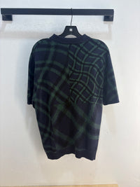 Dime green/navy knit polo - size L