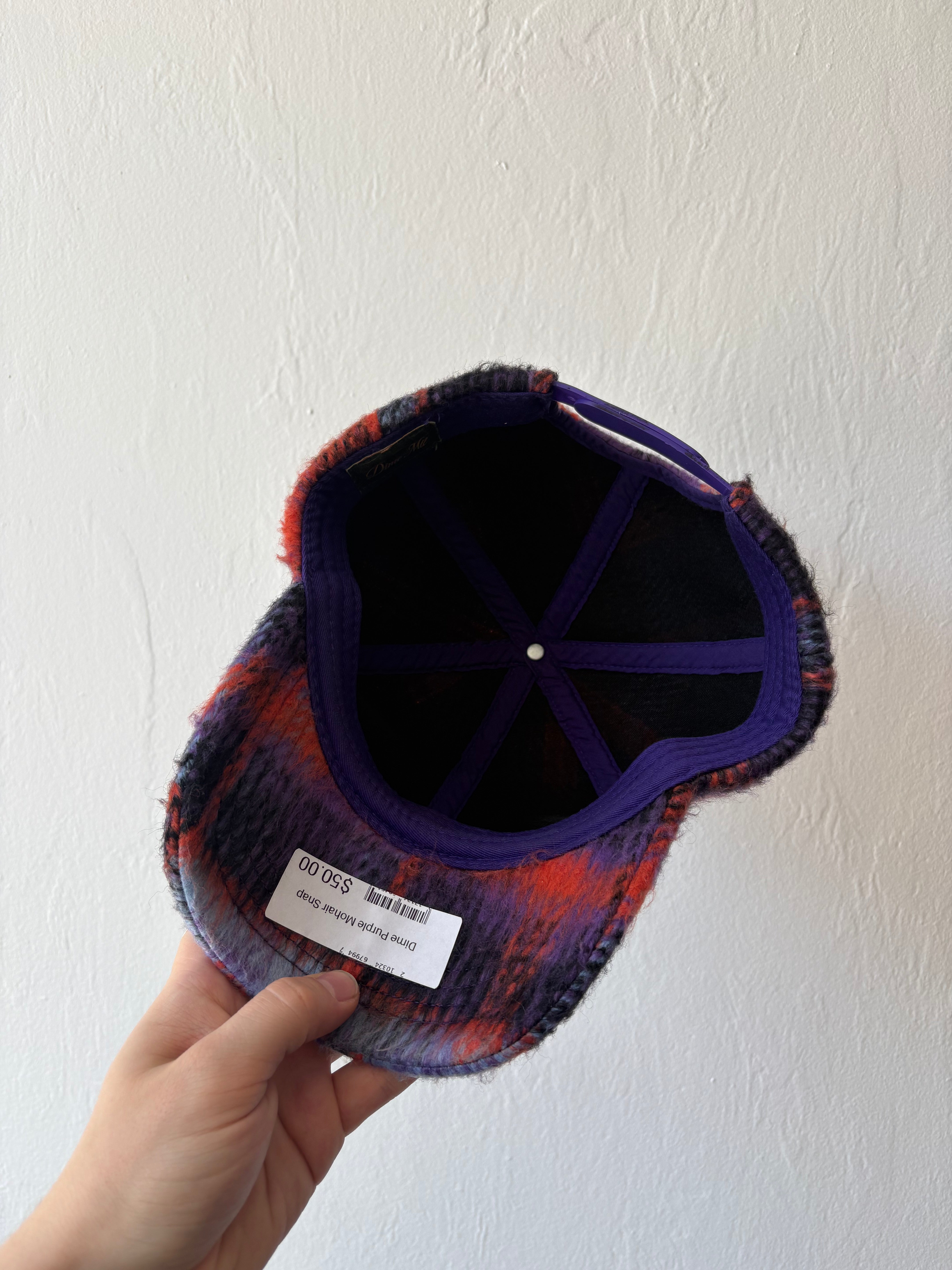 Dime purple mohair cap