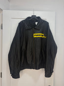 90s Porsche black leather jacket - size XXL