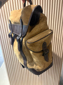 Coach monogram "C" caramel suede backpack