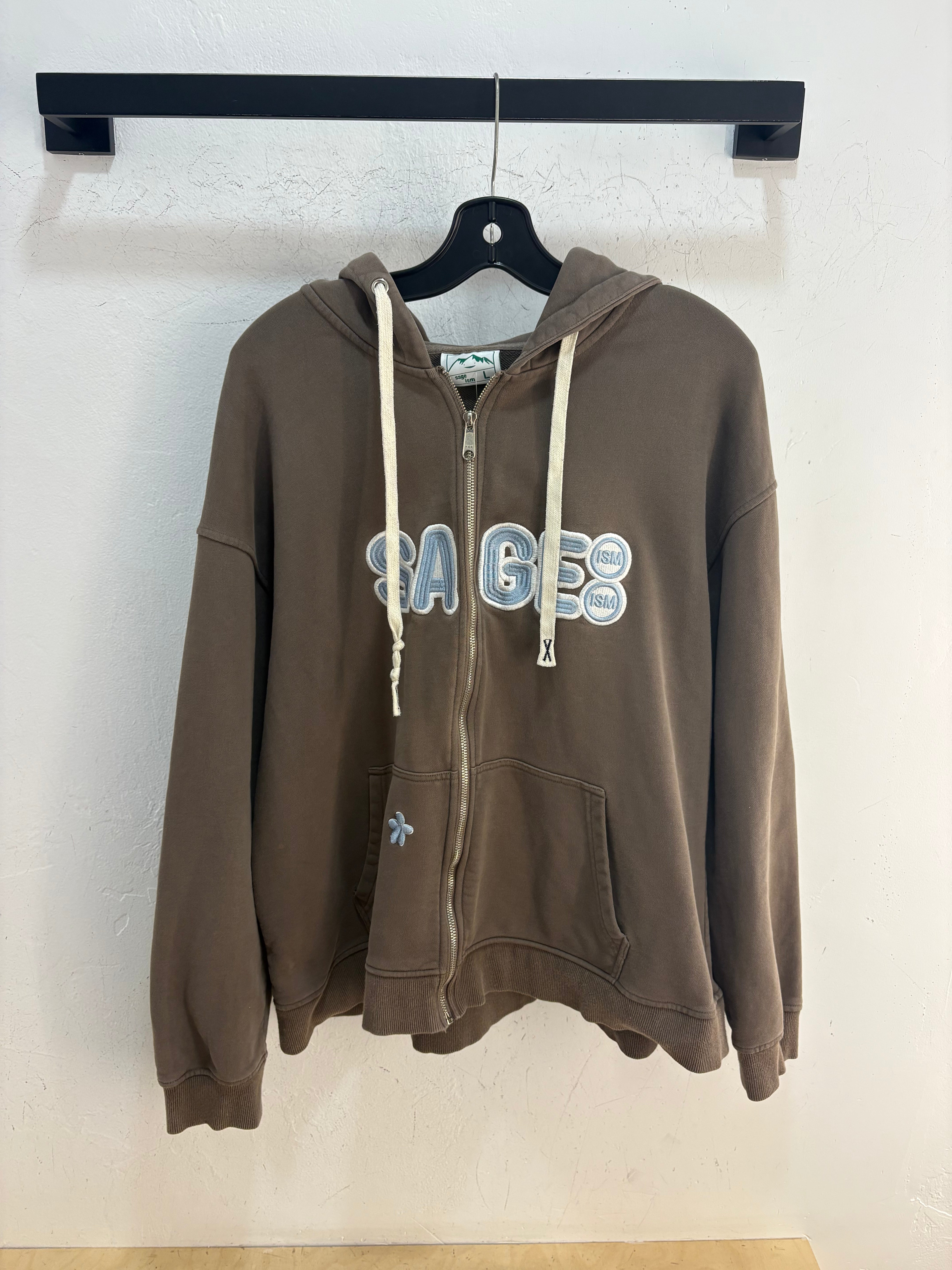 Sageism logo zip up hoodie - size L