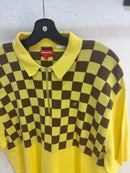 Supreme yellow checkboard polo - size L