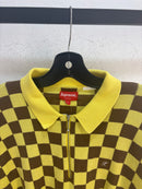 Supreme yellow checkboard polo - size L