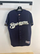 90s brewers navy/gold jersey - size M