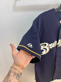 90s brewers navy/gold jersey - size M