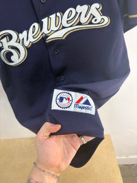 90s brewers navy/gold jersey - size M